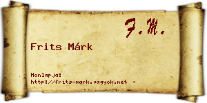 Frits Márk névjegykártya